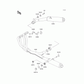 Схема вузла: Вихлопна система для Kawasaki ZX1100 Ninja ZX-11