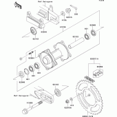 Схема вузла: Ступиця заднього колеса для Kawasaki KX85 KX85