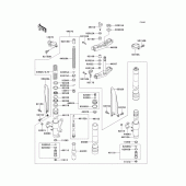 Схема узла: Передняя вилка(1/2) для Kawasaki KX500