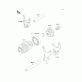 Схема вузла: Gear change drum/shift fork(s) для Kawasaki KX250/ KX252 KX250