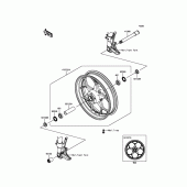 Схема вузла: Переднє колесо для Kawasaki ZX1400 Ninja ZX-14R ABS
