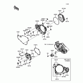 Схема узла: Крышка двигателя для Kawasaki KX450 KX450F