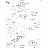 Схема вузла: Паливний бак(1/3) для Kawasaki VN800 Vulcan 800 Drifter