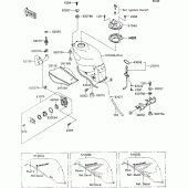 Схема вузла: Паливний бак(1/2) для Kawasaki ZX1100 ZZ-R1100