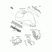 Схема вузла: Наклейки для Kawasaki ZR400 Xanthus