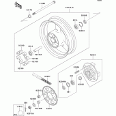 Схема вузла: Ступиця заднього колеса для Kawasaki ZX750 Ninja ZX-7R