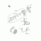 Схема вузла: Масляний насос & Масляний фільтр для Kawasaki KLE400