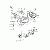 Схема вузла: Повітряний фільтр (KL250-H1/H1A/H2) для Kawasaki KL250 KL250 Super Sherpa