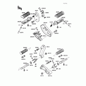 Схема узла: Подножки для Kawasaki VN1500 Vulcan 88