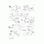 Схема вузла: Інформаційні наклейки (1/2) для Kawasaki VN1700 Vulcan 1700 Voyager ABS