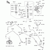 Схема узла: Задний тормозной цилиндр для Kawasaki ZX1000 Ninja ZX-10R ABS