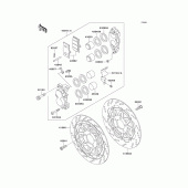 Схема узла: Front caliper для Kawasaki ZX600 Ninja ZX-6