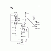 Схема вузла: Задній гальмівний циліндр для Kawasaki KLE400