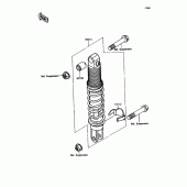 Схема узла: Амортизатор(ы) для Kawasaki ZX750 Ninja ZX-7
