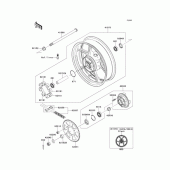 Схема узла: Заднее колесо & Приводная цепь для Kawasaki EX400 Ninja 400R