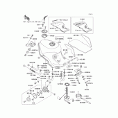 Схема вузла: Паливний бак(1/2)(zx1100-d1) для Kawasaki ZX1100 Ninja ZX-11