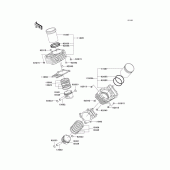 Схема узла: Цилиндр & Поршень для Kawasaki VN800 Vulcan 800 Drifter