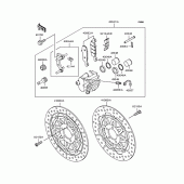 Схема вузла: Переднє гальмо для Kawasaki ZX1100 GPZ1100