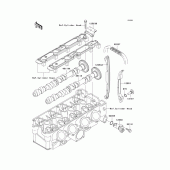 Схема узла: Распредвал & Цепь ГРМ & Натяжитель для Kawasaki ZX900 Ninja ZX-9R
