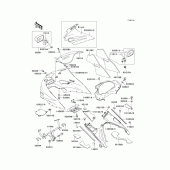 Схема вузла: Cowling(1/2)(zx1100-d3) для Kawasaki ZX1100 Ninja ZX-11