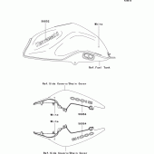 Схема вузла: Decals(white)(b8f) для Kawasaki ZR1000 Z1000