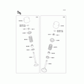 Схема вузла: Клапан(и)(1/2) для Kawasaki KX250/ KX252 KX250F