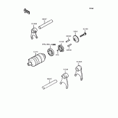 Схема вузла: Копірний вал & Вилки для Kawasaki KMX80 KSR-II