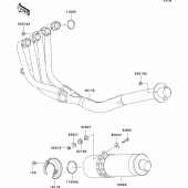 Схема вузла: Вихлопна система для Kawasaki ZX750 Ninja ZX-7RR
