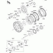 Схема узла: Сцепление для Kawasaki ZR1200 ZRX1200