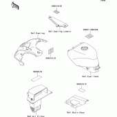 Схема вузла: Інформаційні наклейки для Kawasaki ZX400 ZXR400