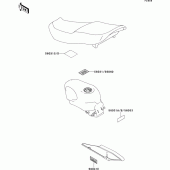 Схема вузла: Інформаційні наклейки для Kawasaki ZX600 ZZ-R600
