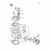 Схема вузла: Cylinder head/cylinder (MX080BE001337‾) для Kawasaki KMX80 KSR-II