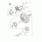 Схема узла: Заднее колесо & Приводная цепь для Kawasaki VN750 Vulcan 750