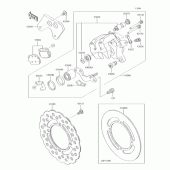 Схема вузла: Заднє гальмо для Kawasaki KX85 KX85