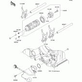 Схема вузла: Gear change drum/shift fork(s) для Kawasaki ZX1400 ZZR1400 ABS
