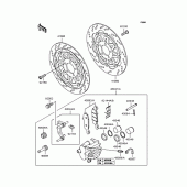Схема вузла: Переднє гальмо для Kawasaki ZR1100 Zephyr 1100RS