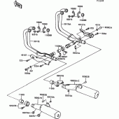 Схема вузла: Вихлопна система для Kawasaki ZG1000 1000GTR
