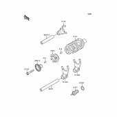 Схема вузла: Копірний вал & Вилки для Kawasaki KL250 KL250 Super Sherpa
