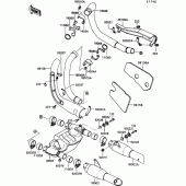 Схема вузла: Вихлопна система для Kawasaki VN750 VN750 Twin