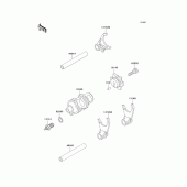 Схема узла: Gear change drum/shift fork(s) для Kawasaki KL650 KLR650
