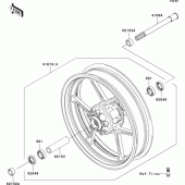 Схема вузла: Ступиця переднього колеса для Kawasaki ZR750 Z750