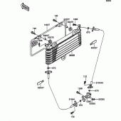 Схема узла: Масляный охладитель для Kawasaki ZX750 ZXR750