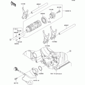 Схема вузла: Gear change drum/shift fork(s) для Kawasaki ZX1400 ZZR1400 ABS