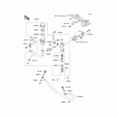 Схема узла: Задний тормозной цилиндр для Kawasaki EX250 Ninja 250