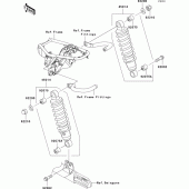 Схема узла: Подвеска/задний амортизатор для Kawasaki EJ800 W800