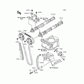 Схема узла: Распредвал & Цепь ГРМ & Натяжитель для Kawasaki ZR1200 ZRX1200 DAEG