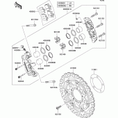 Схема узла: Передний тормоз для Kawasaki ZX600 Ninja ZX-6RR
