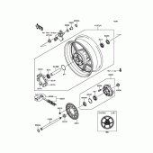 Схема узла: Ступица заднего колеса для Kawasaki ZX1000 Z1000SX