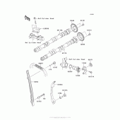 Схема узла: Распредвал & Цепь ГРМ & Натяжитель для Kawasaki ZX1000 Ninja 1000 ABS