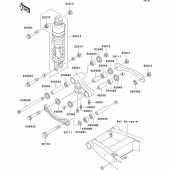 Схема узла: Подвеска/Задний амортизатор для Kawasaki ZR750 ZR-7S